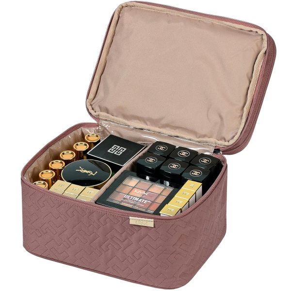 NISHEL Large Double Layer Travel Makeup Bag Women, Large Cosmetic Case, - Image 3