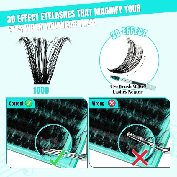 Lash Extension Kit 280Pcs,DIY Individual Lashes Clusters Kit,Lash Bond And - Image 3