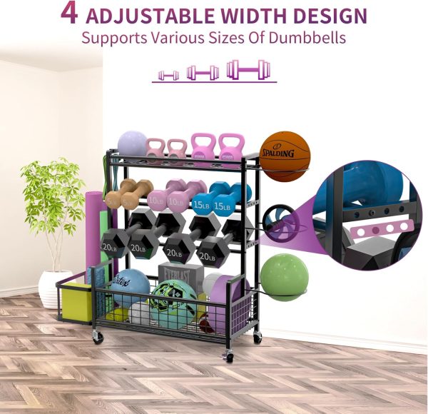 Dumbbells Rack Home Gym Storage Rack Weight Rack for Dumbbells Adjustable - Image 3
