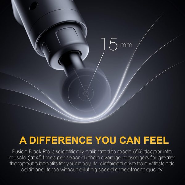 Fusion Black Pro Deep Tissue Massage Gun for Athletes - Percussion Massager - Image 5