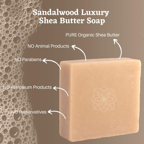 Sandalwood Luxury Bar Soap for Face & Body - Skin Soothing, Gentle - Image 6