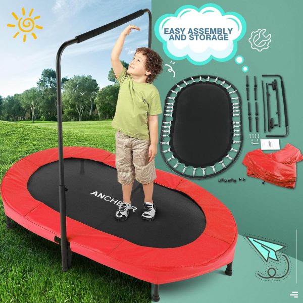 Kids Indoor Trampoline, ANCHEER 56" Foldable Mini Trampoline with 5 Level - Image 4