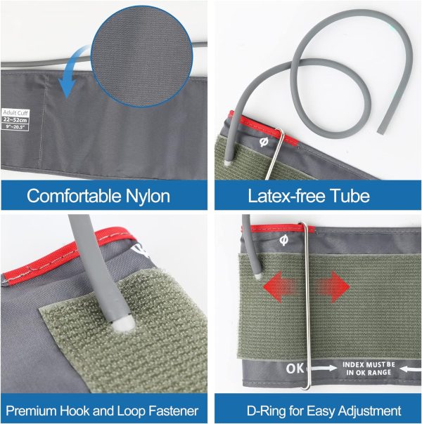 Full-Size Blood Pressure Replacement Cuffs - 5.9-9.5 & 9-21 Inches, Fit - Image 6