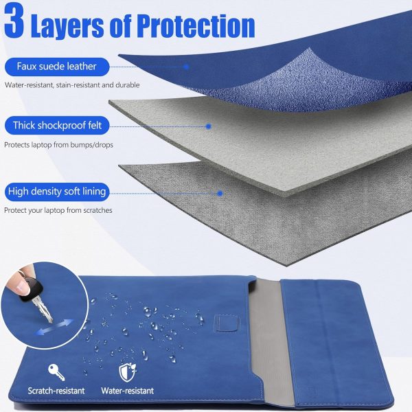 HYZUO 15 Inch Laptop Sleeve Case with Stand Feature Compatible with MacBook - Image 3