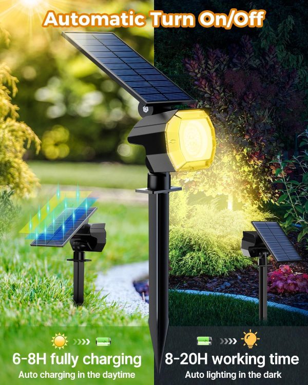 btfarm 8 Pack Solar Lights Outdoor Waterproof IP65, 52 LED Solar Spot - Image 4