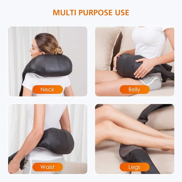 Snailax Shiatsu Neck and Shoulder Massager - Back Massager with Heat, Deep - Image 4