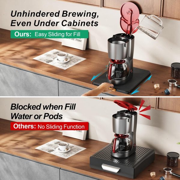GSlife Sliding Tray for Coffee Maker - Appliance Slider with Removable Mat - Image 2