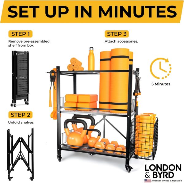 London & Byrd - Assemble in Minutes - Home Gym Storage Rack. Steel - Image 2