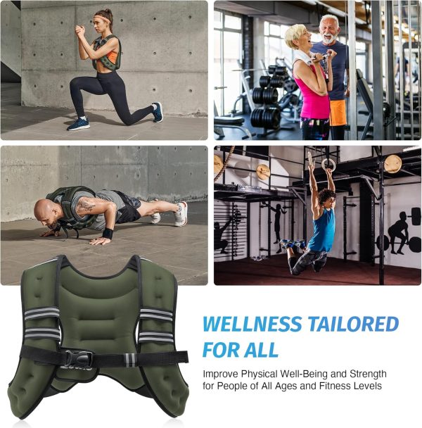 ZELUS Weighted Vest, 6lb/8lb/12lb/16lb/20lb/25lb/30lb Weight Vest with - Image 6