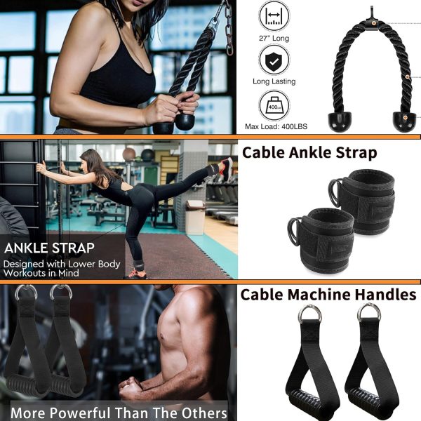 Solid Steel Cable Machine Accessories for Home Gym, Triceps Pull Down - Image 6