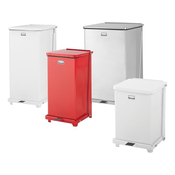 Rubbermaid Commercial Products Defenders Biohazard Steel Trash Can, - Image 6