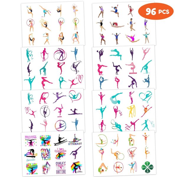Gymnastic Temporary Tattoos Birthday Themed Party Supplies Decorations - Image 3
