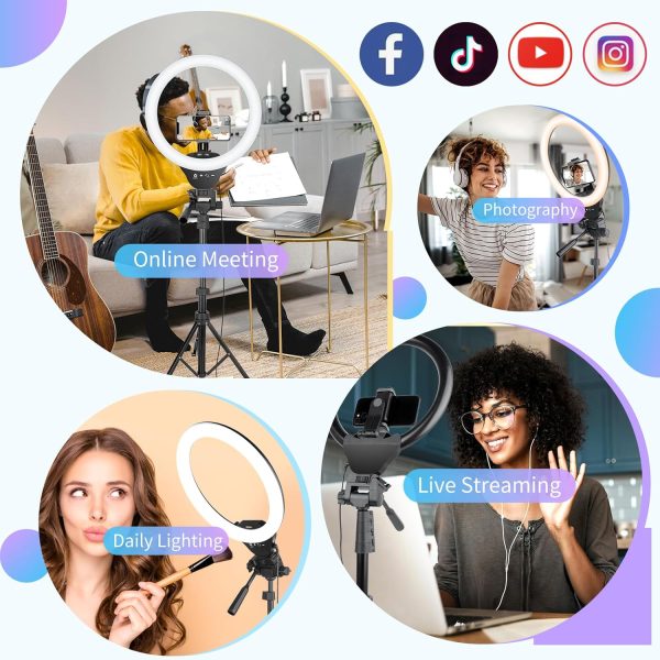 Sensyne 12-inch Ring Light with 67-inch Selfie Stick, Tripod and Phone - Image 2