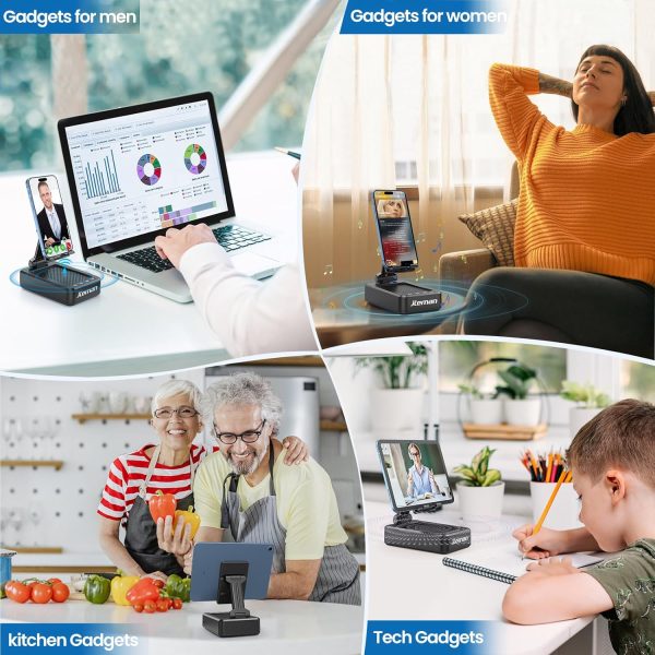 Cell Phone Stand with Wireless Bluetooth Speaker and Anti-Slip Base HD - Image 6