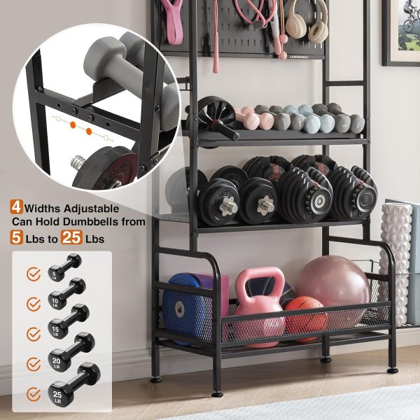 56'' Taller Home Gym Storage Organizer, Yoga Mat Storage Rack with Hanging - Image 6