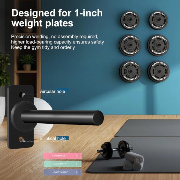 Weight Plate Holder, Wall Mounted Weight Rack Storage for Olympic Weight - Image 8