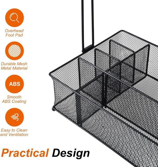 Grill Caddy, Picnic BBQ Organizer for Camping Outdoor Mesh Basket with 3 - Image 4