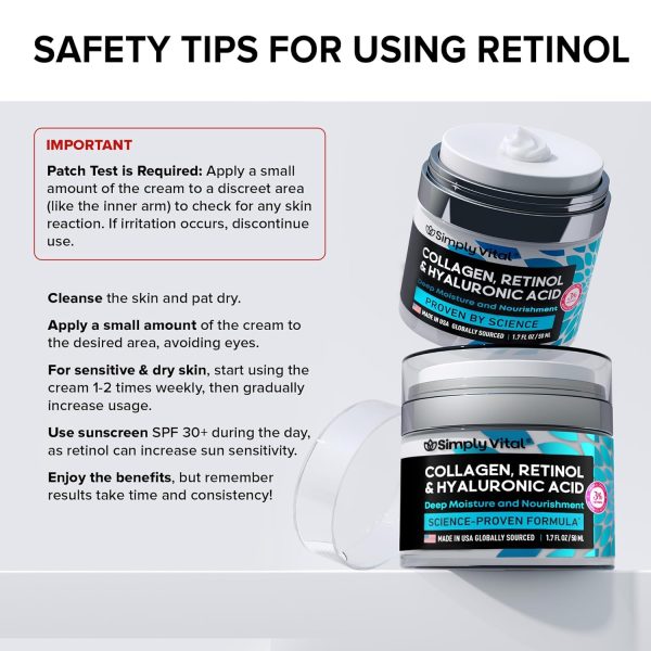 SimplyVital Collagen, Retinol & Hyaluronic Acid Cream - Anti-Aging Face - Image 5