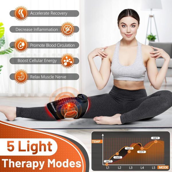 Red Light Therapy Knee Brace Vibration Knee Massage for Pain - Image 2