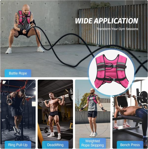 ZELUS Weighted Vest, 6lb/8lb/12lb/16lb/20lb/25lb/30lb Weight Vest with - Image 5