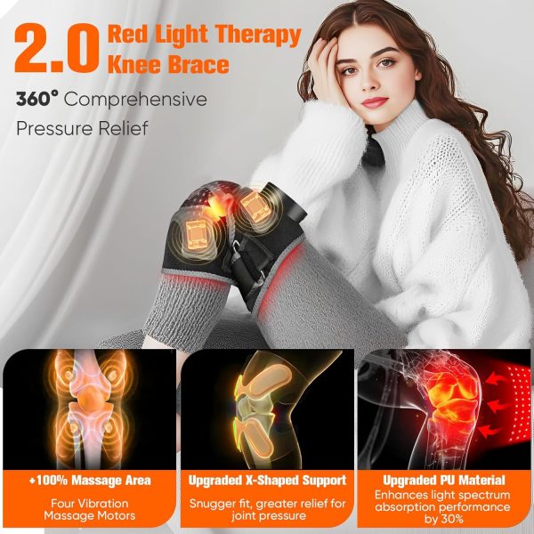 Upgraded Red Light Therapy Knee Brace - Knee Massager with 4 Vibration - Image 2