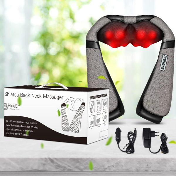 Shiatsu Electric Neck Back Massager Pillow 3D Kneading with Heat For - Image 8