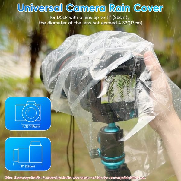 2 Pack Camera Lens Rain Cover Raincoat Clear Sleeve Protector for Sony A7R - Image 2