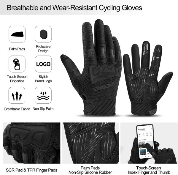 INBIKE Mountain Bike Gloves for Men Knuckle Guard Padded Men's Cycling - Image 9