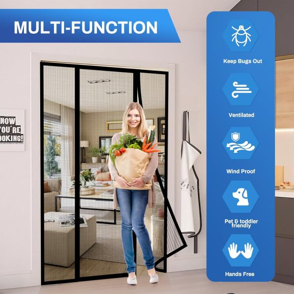 Magnetic Screen Door Upgraded PET Mesh Stronger Than Fiberglass and - Image 7