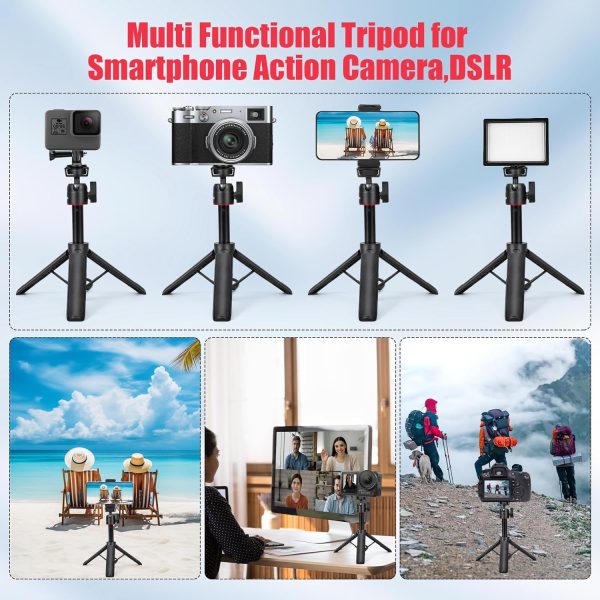 Extendable Vlog Stand,Mini Selfie Stick Camera Tripod Stand,8-23.6inch - Image 2
