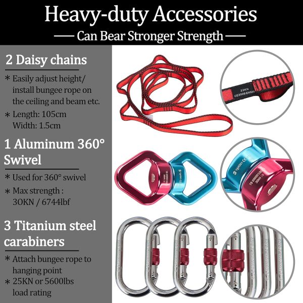 DASKING Natural Latex Heavy Bungee Resistance Band Set Gravity Yoga Bungee - Image 4
