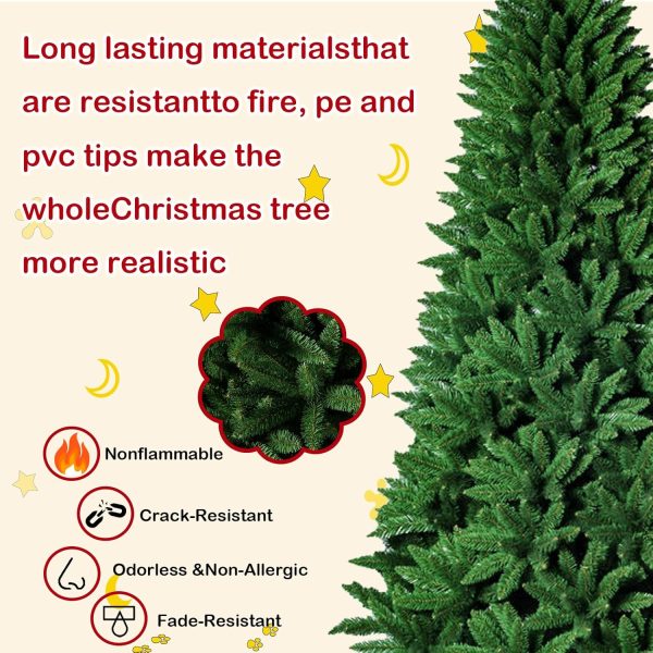 6FT Premium Hinged Artificial Christmas Tree, Xmas Full Tree for Home, - Image 4