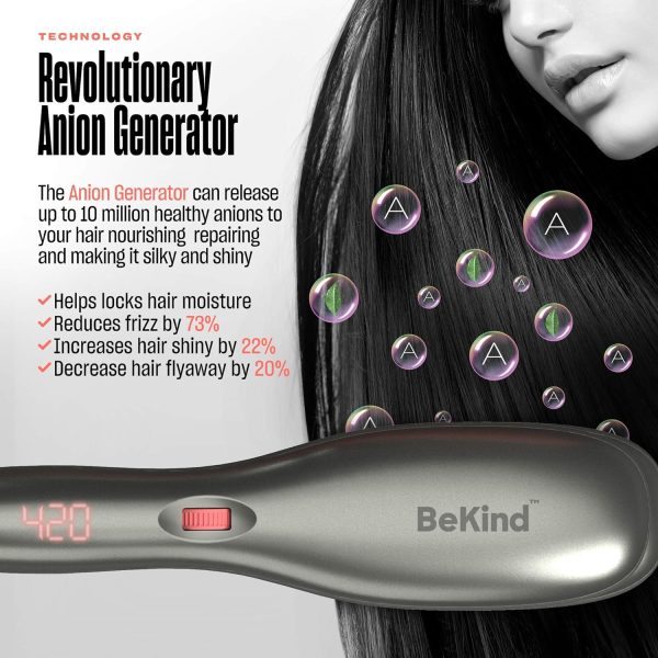 BeKind Anion 30-in-1 Hair Straightener Brush, Built in Upgraded Anion - Image 5