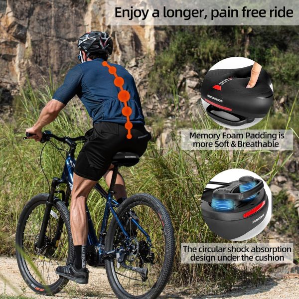 ROCKBROS Bike Seat Comfort Bike Saddle Mountain Bicycle Accessories for Men - Image 2