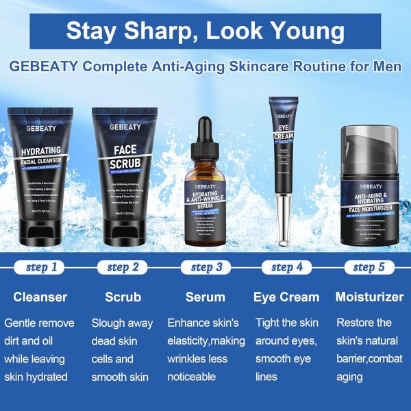 Mens Skin Care Kit,Deep Hydrate,Moisturize,Anti Aging Men's Skin Care Set - Image 5