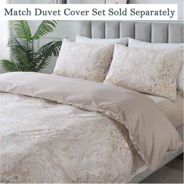 FADFAY King Sheets Set Percale Cotton Paisley Bed Sheets Deep Pocket Fitted - Image 6
