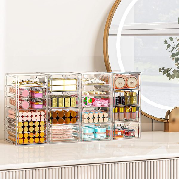 Acrylic Makeup Organizer with 31 Drawers, 6 Pack Clear Storage Drawers, - Image 5