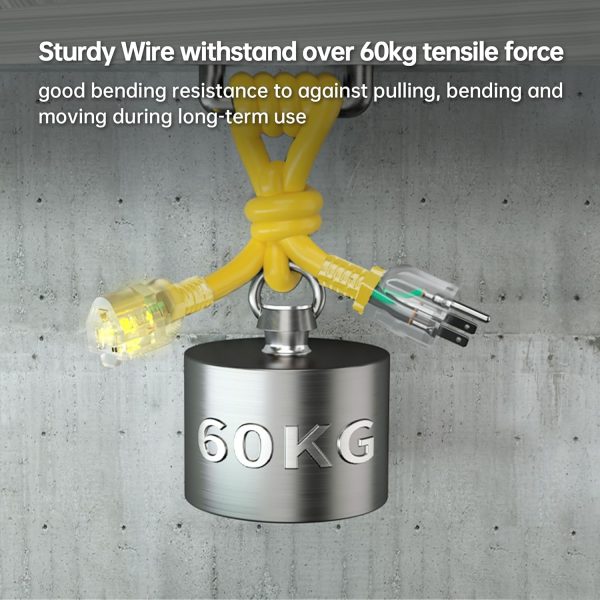 6 FT 12/3 Gauge Heavy Duty Outdoor Extension Cord Waterproof with Lighted, - Image 5