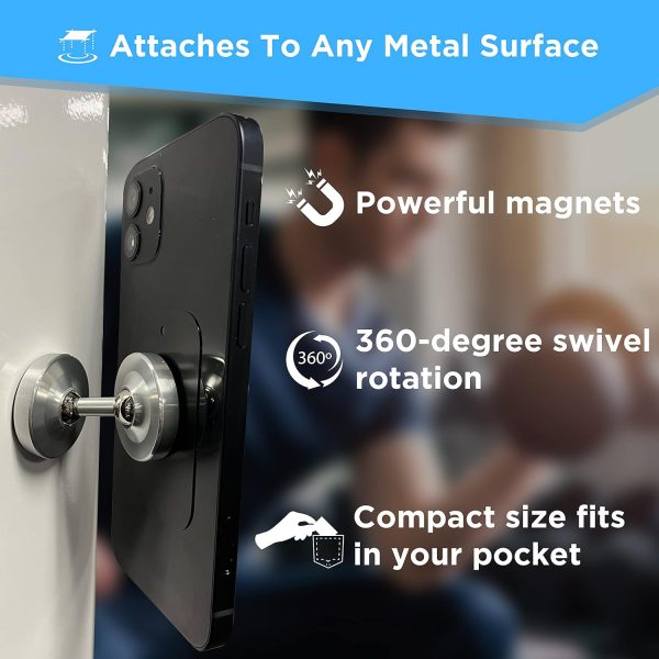 Dual Magnetic Phone Mount & Holder. Attaches magnetically to Metal Surface. - Image 2