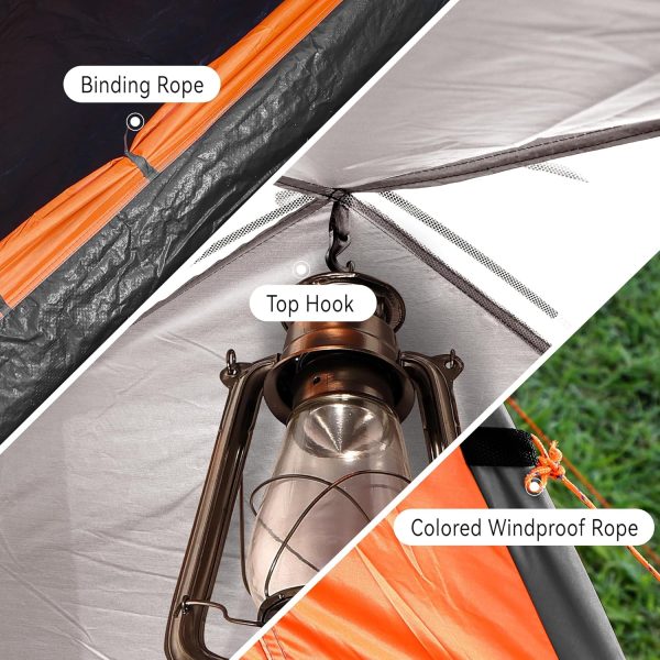 2 Person Camping Tent 4 Person Tents for Camping Windproof Tents for - Image 4