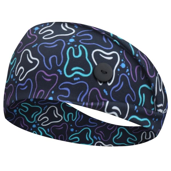 ABAMERICA Headbands with Button for Mask, Wide Nurses Headbands Non Slip - Image 5
