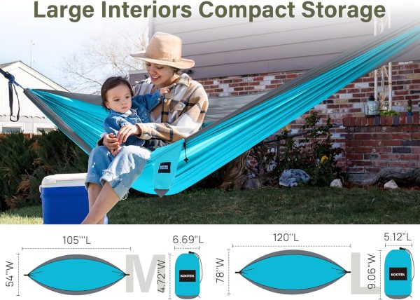 Kootek Camping Hammock, Camping Essentials, Lightweight Portable Double & - Image 6