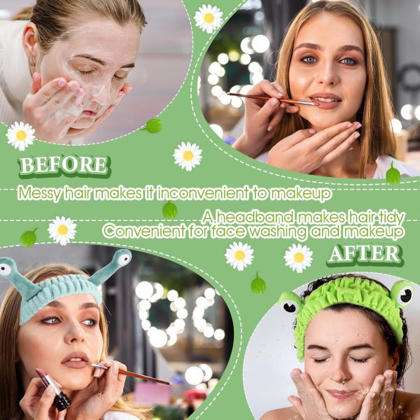 WLLHYF 3 Pack Spa Headband Face Wash Hairband Facial Makeup Head Wraps - Image 4