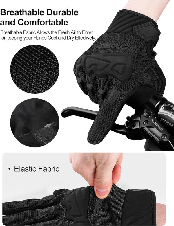 INBIKE Mountain Bike Gloves for Men Knuckle Guard Padded Men's Cycling - Image 4