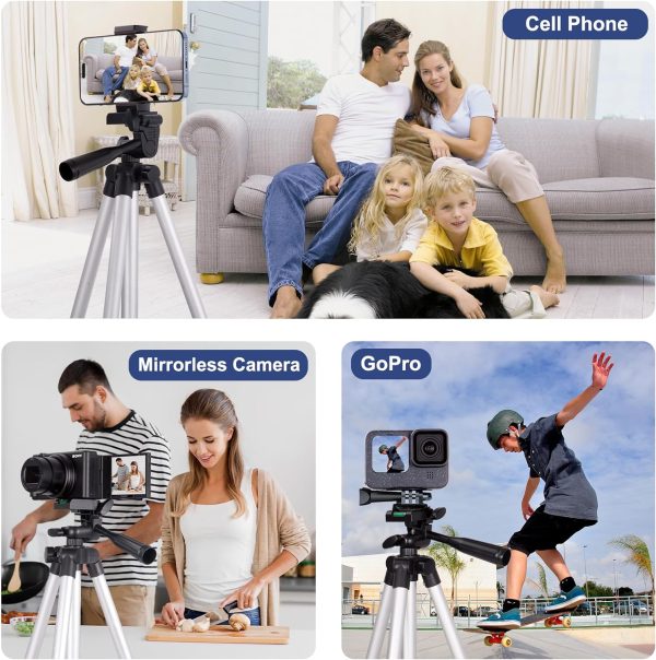 Phone Tripod, Lusweimi 44-inch iPhone Tripod with Phone Holder - Image 6