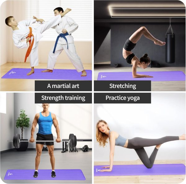 Yoga Mat,1/2 Inch Thick, Colorful Gymnastics Mats with Strap for Women Men, - Image 6