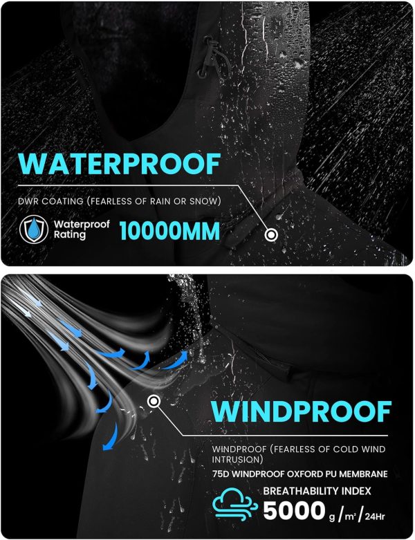 WULFUL Men's Waterproof Ski Jacket Warm Winter Snow Coat Mountain - Image 3