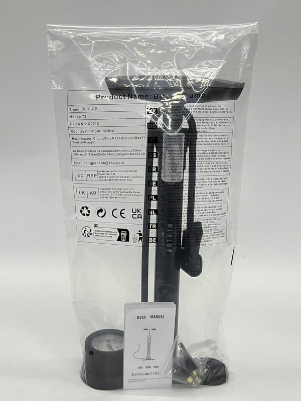 CLOLOP Bike Floor Pump with Gauge,Bike Air Pump Tire Pump Inflator, for - Image 8
