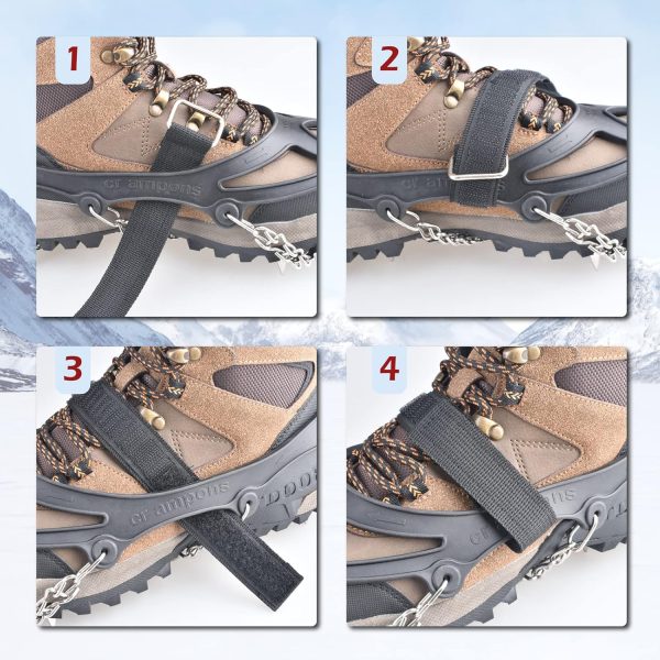 TRIWONDER Ice Grips 10/18/24 Teeth Anti-Slip Shoe Boot Ice Traction Slip-on - Image 5