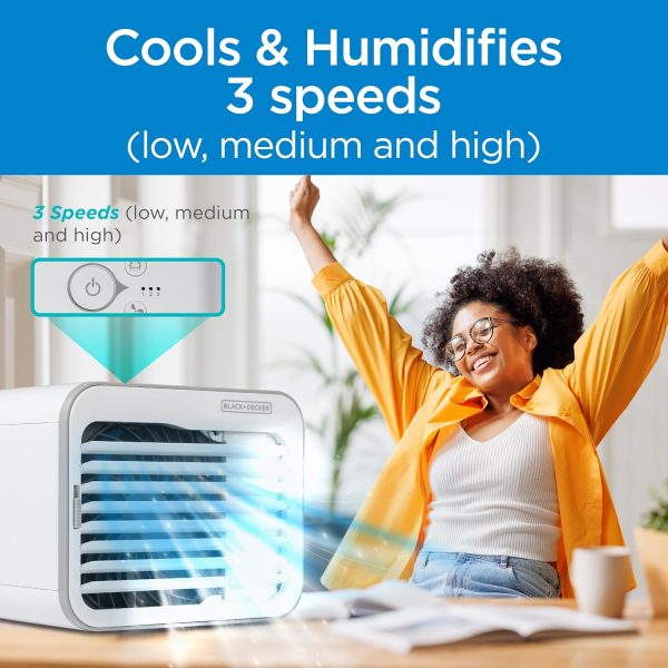 BLACK+DECKER Desktop Air Cooler, Personal Portable Fan with 3-Speeds, - Image 2